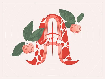 36 days of type - A 2d 36 days of type 36daysoftype apple beige font font design gradient graphic green illustration letter lineart peach red texture typography vector