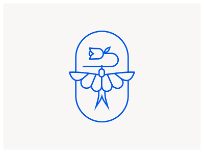 Logo. Bird with flower
