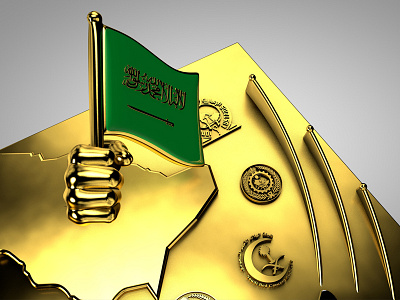 Shield Saudi Arabia 2 3d cinema4d illustrator project