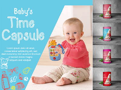 Baby Capsule Ad 2d ads draw elements illustration illustrator printing