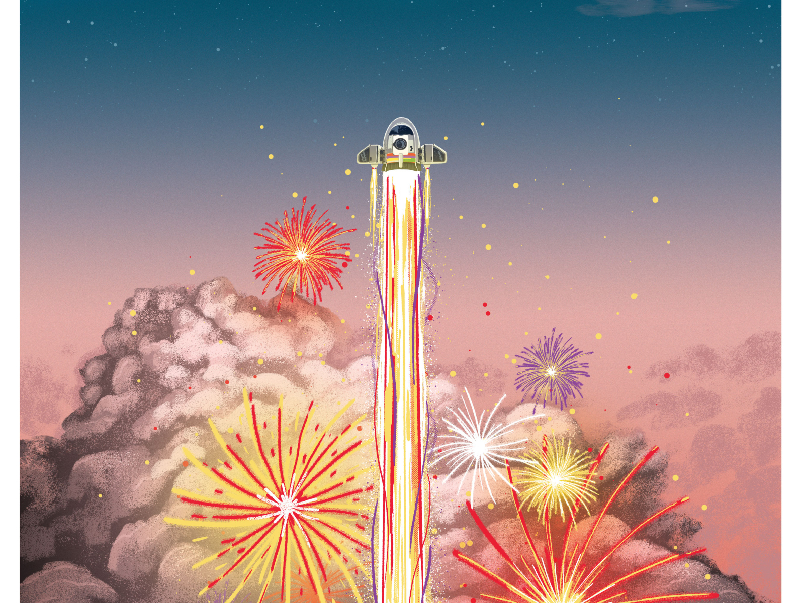 Netflix: Over the Moon fanart fireworks illustration moon movie art netflix netflix movie over the moon poster rocket streaming