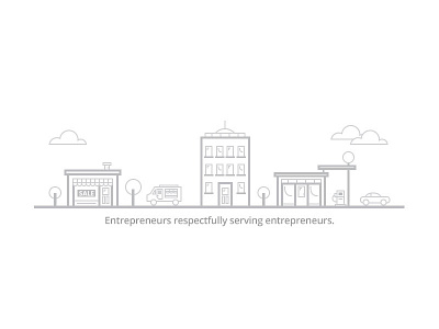 WIP animated buildings businesses icons line