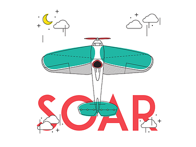 Soar flight icon illustration plane poster sky soar