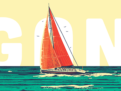 Michigan illustration michigan poster print sailboat vector water
