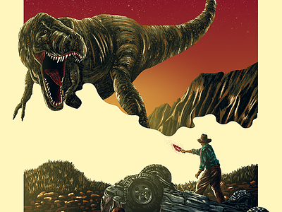Jurassic Park digital dinosaur jurassic movie painting park poster trex