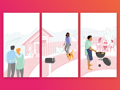 InApp Scenes app branding community home illustration scene