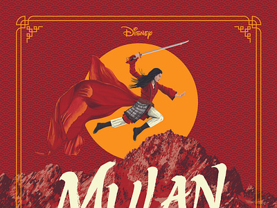 Disney's Mulan Poster alternative movie poster amp china digital art digital painting disney disney art disney princess horse illustration mountain movie movie poster mulan poster
