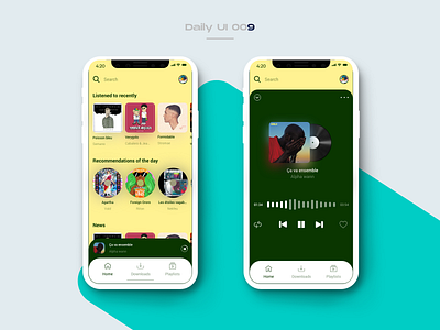Daily UI 009-Music player 009 dailyui dailyuichallenge product design ux designer ux ui