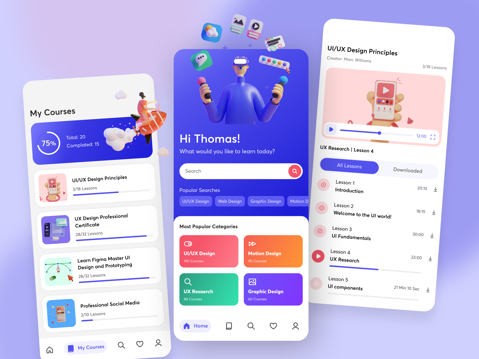 Online Course App Design by Simge İslimye on Dribbble