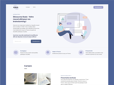 Meet Koala - Your new best ally for your brainstorming brainstorming branding design elements illustration interface macbook preinscription product purple register ui waiting list