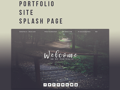 Portfolio site splash page