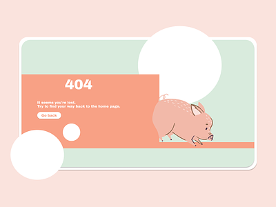 Error 404 404 branding design elements error error 404 error message error page illustration interface piggy pink ui