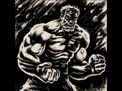 Inktober 3 blackandwhite character comic art comicbook hulk illustration inktober2020 marvel procreate