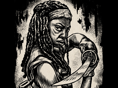 Inktober 5 blackandwhite character illustration inktober2020 walkingdead