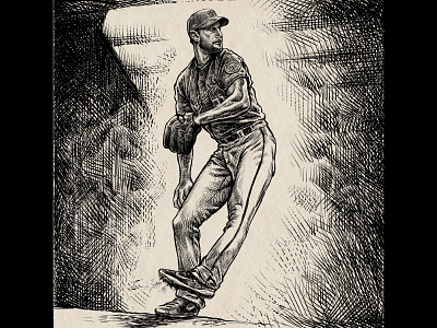 Inktober 9 baseball blackandwhite illustration inktober2020