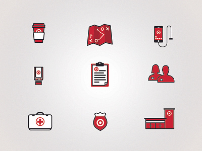 Target Icons building coffee first aid hr iphone logistics pharmacy safety security technology
