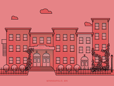 Home Sweet Home apartment icon illustration minneapolis monochrome