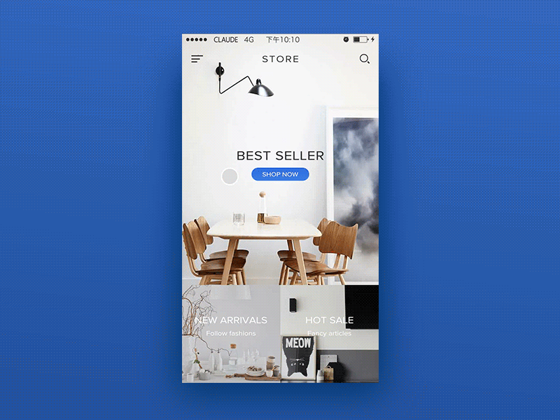 Home furnishing store app daily ui design gif home mobile store ui ux