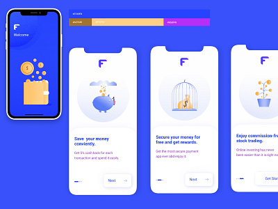 Flex_Pocket_Part_1 app financial app illustraion ios onboarding screens onboarding ui ui