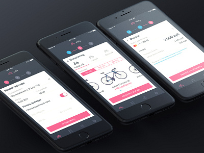 Velly app - bicycle rent app bicycle interface ios iphone