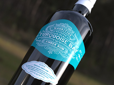 Turquoise Bay Mauritius Rum bottle label lettering logo rhum