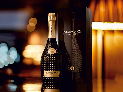 Feuillatte Champagne Palme d'Or bottle box champagne design label varnish