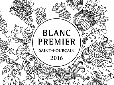 Saint Pourçain Blanc Premier Wine bottle decoration label packaging pattern print screen wine