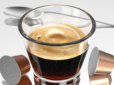 Coffe Cup Rendering 3D 3d coffee cup modeling nespresso rendering spoon