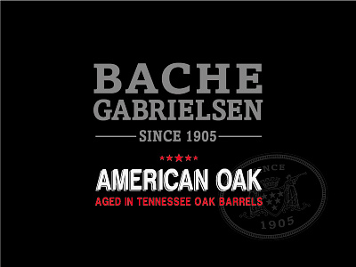 Bache Gabrielsen Cognac American Oak aged american bottle cognac design label oak packaging tenessee