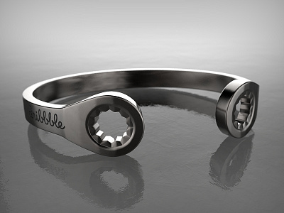 Key Bracelet 3D 3d bracelet cinema 4d key metal modeling rendering