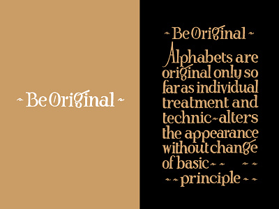 Be Original... alphabet gold lettering stamp technic typographie