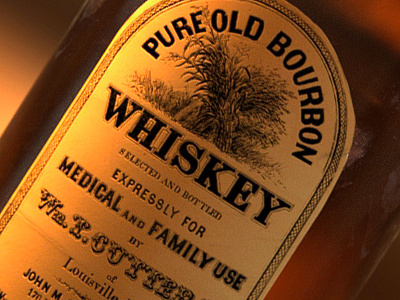 Bourbon bottle rendering 3D