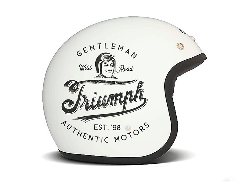 Triumph logo on helmet authentic gentleman helmet motorcycle motors road triumph