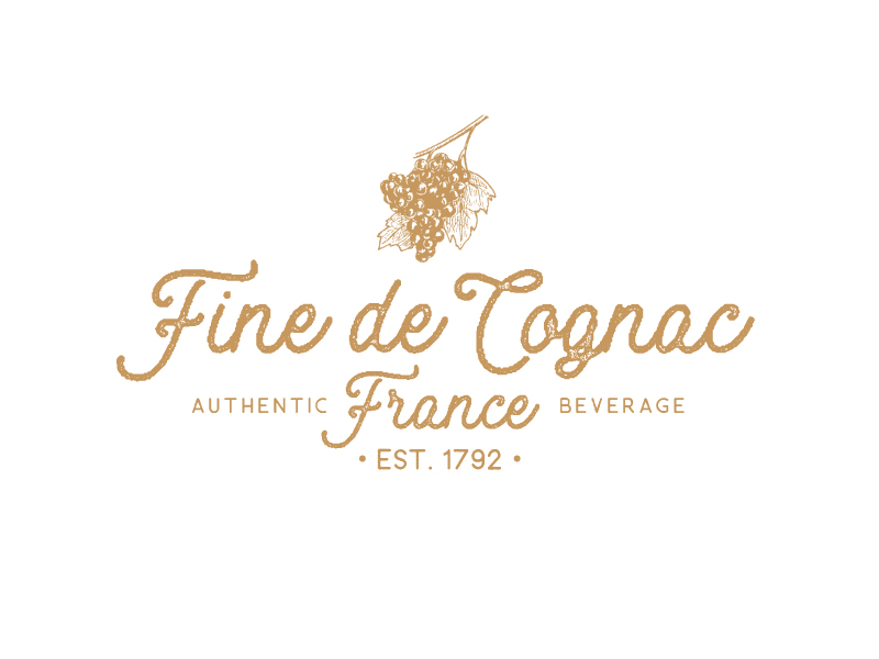 Fine de Cognac logo alcool beverage cognac fine france grappe logo vine wine