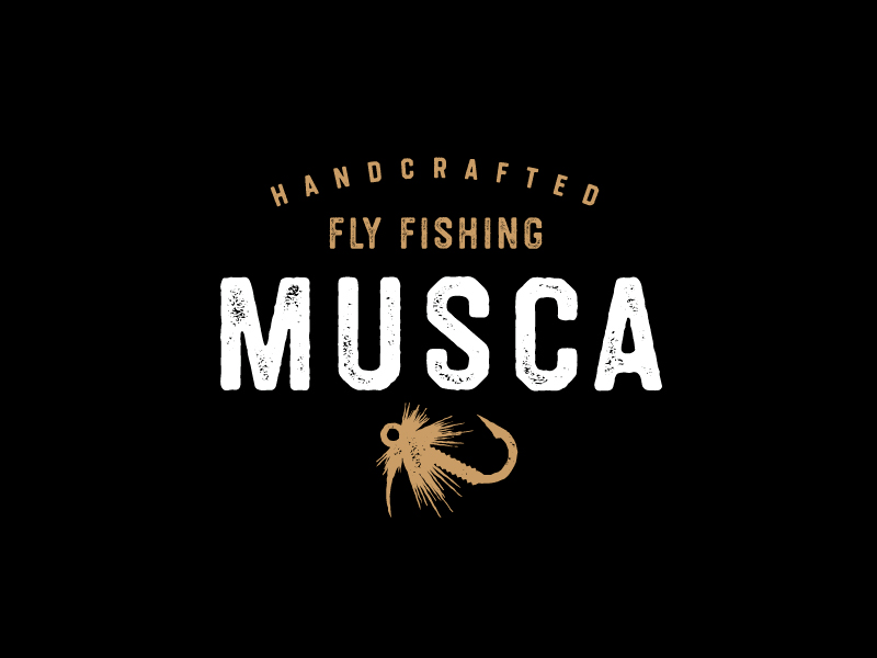 Musca Fly Fishing logo fishing fly handcrafted logo trout