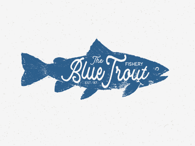 The Blue Trout logo blue fishery logo trout