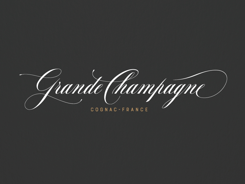 Grande Champagne Cognac typo cognac france grande champagne script typographie