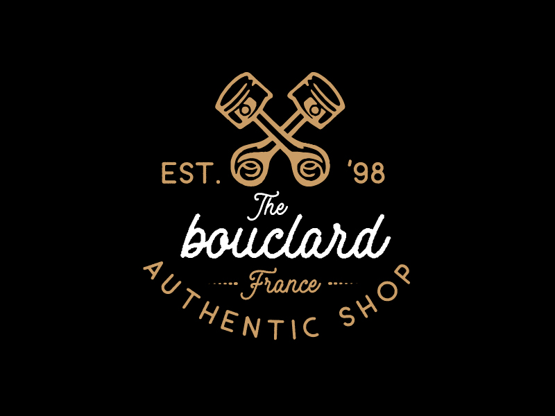 The Bouclard Shop autentic logo moto motorcycle piston shop vintage