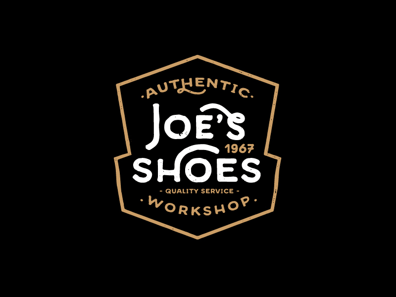 Joes's Shoes logo authentic hipster logo shoes workshop