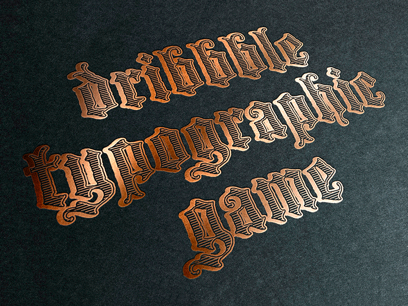 Typographic game... foil gothic graphic illustrator lettering stamp style typo