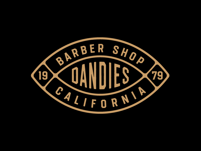 Dandies barber logo barber dandies design hipster illustrator lettering logo typographiy