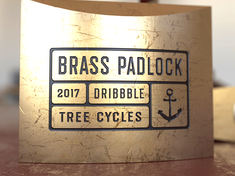 Brass Padlock 3d brass dof logo metal padlock render texture