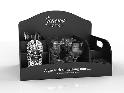 Generous Gin On trade 3d generous gin packaging plv usa