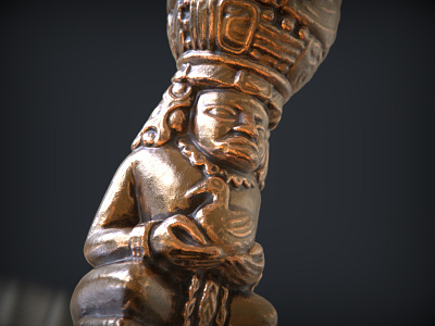 Mayan statue 3d render