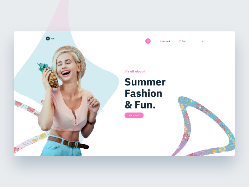 & Fun store landing page fun summer website clothing store clean minimal ui ecommerce design web