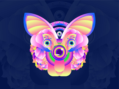 Beautiful Abstract Rabbit Face animal artist artwork beauty colorful cool eye fun gradient illustration rabbit wallpaper