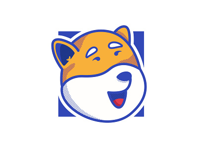 Smiling Shiba Inu dog fun happy pet shiba inu simple vector smile stickers