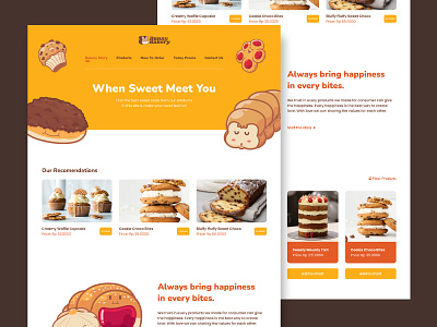 Bakery Web UI Design bakery cake cute enjoy fluffy fun happy smoothy ui uidesign uxdesign webdesign