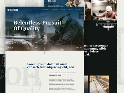 Liberty Steel Homepage Concept homepage layout ui vintage website wireframe