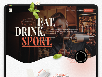 Eat. Drink. Sport. homepage layout restaurant urban user experience website